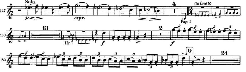Brahms, Academic Festival Overture, Horn 3 in E.