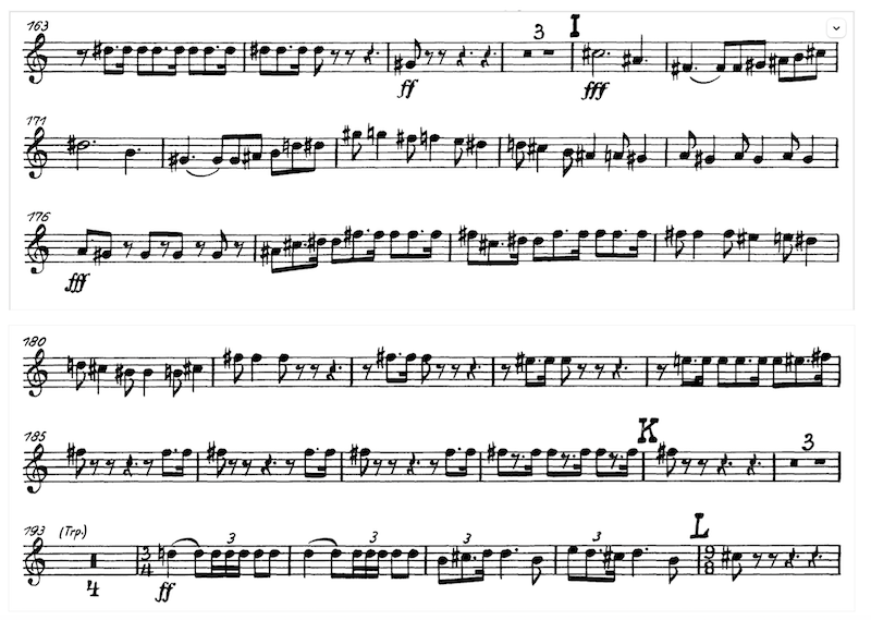 Tchaikovsky, Symphony No. 4, mvmt 1, I to L (Horn 1 in F).