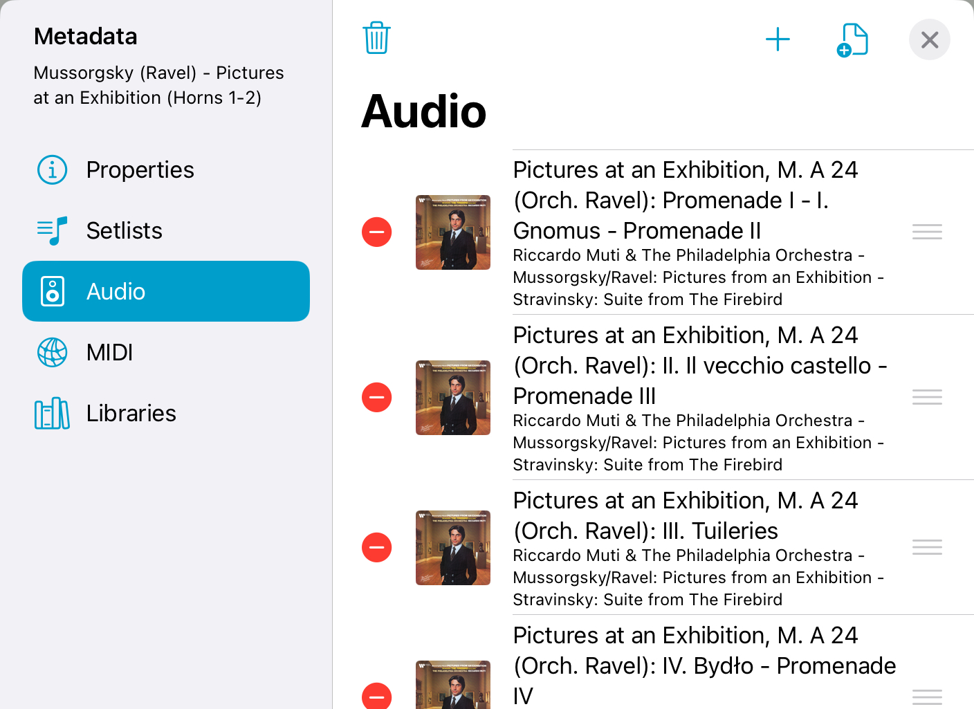 forScore audio tab